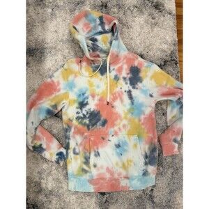 FEAT Blanket Blend Hoodie Pastel Pebble Soft Pullover ice Tie Dye Sz Small S